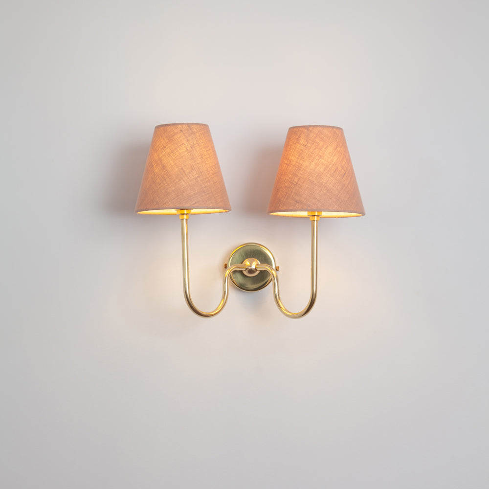 "Juno" Double Wall Light - Linen