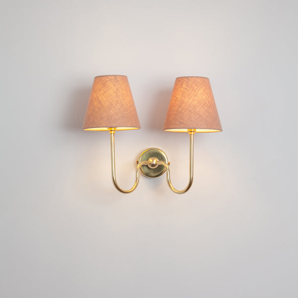 "Juno" Double Wall Light - Linen