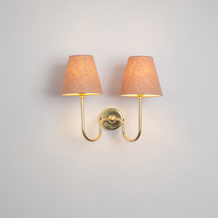 "Juno" Double Wall Light - Linen