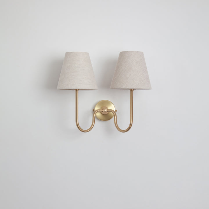 "Juno" Double Wall Light - Linen