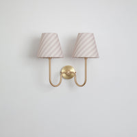 "Juno" Double Wall Light - Striped Linen
