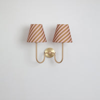 "Juno" Double Wall Light - Striped Linen
