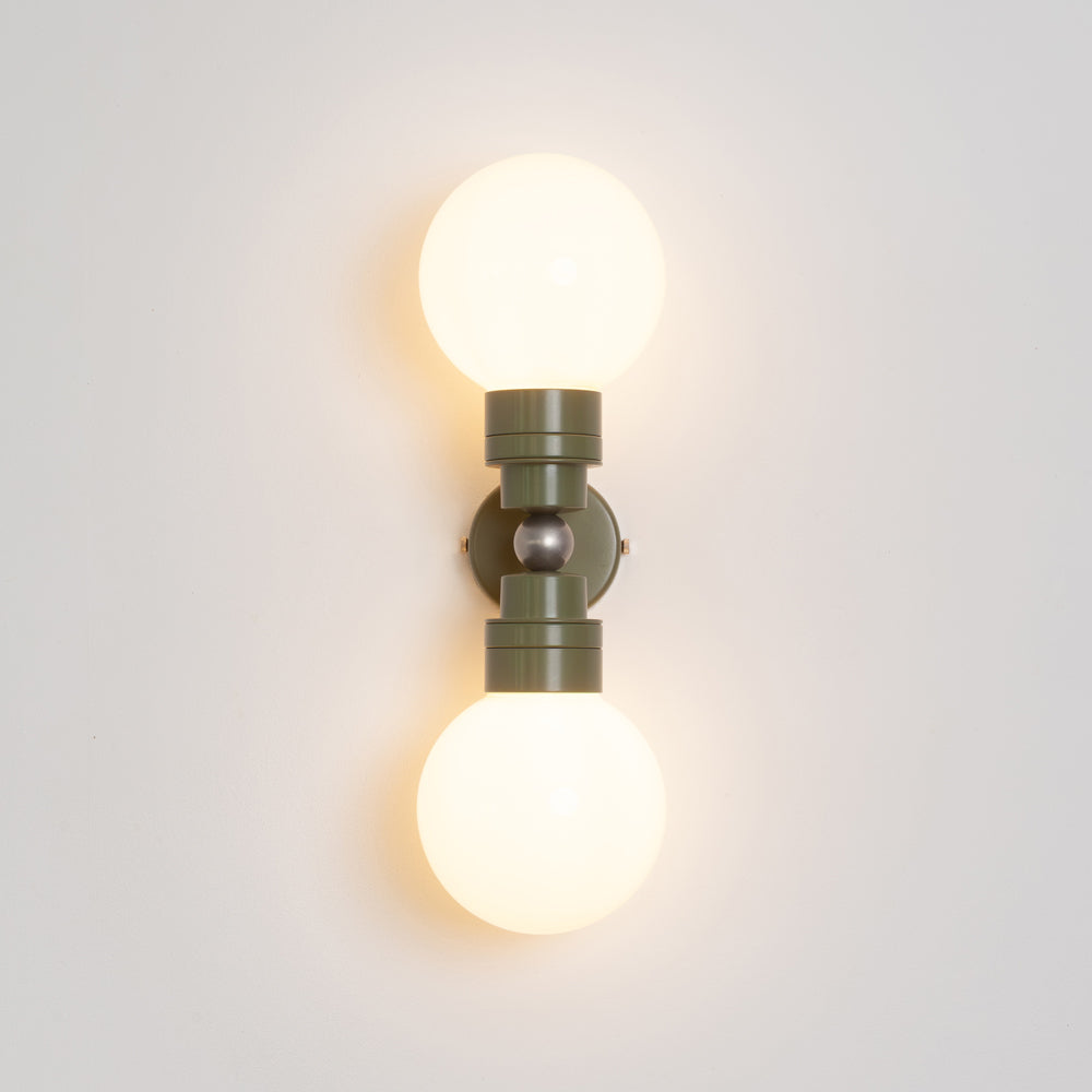 "Lyra" Double Wall Light - Opal Globe