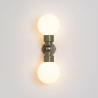 "Lyra" Double Wall Light - Opal Globe
