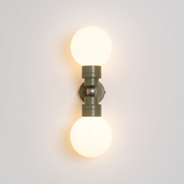 "Lyra" Double Wall Light - Opal Globe