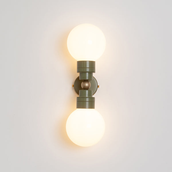 "Lyra" Double Wall Light - Opal Globe