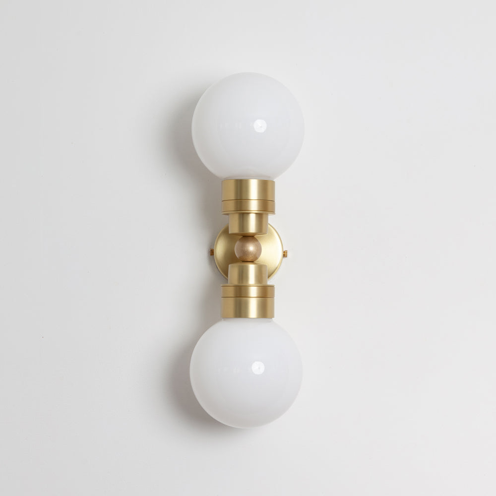 "Lyra" Double Wall Light - Opal Globe