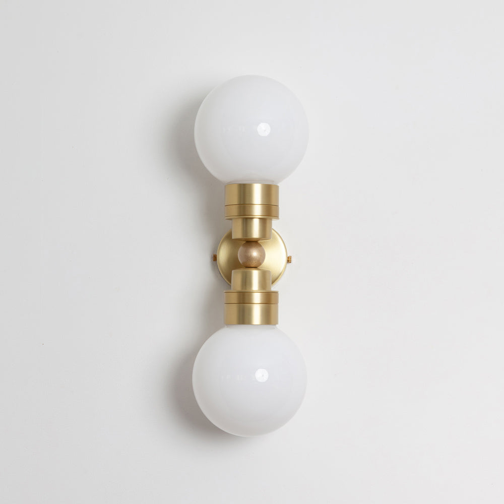 "Lyra" Double Wall Light - Opal Globe