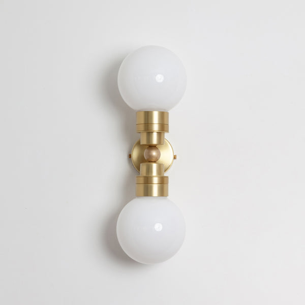 "Lyra" Double Wall Light - Opal Globe