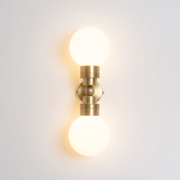 "Lyra" Double Wall Light - Opal Globe