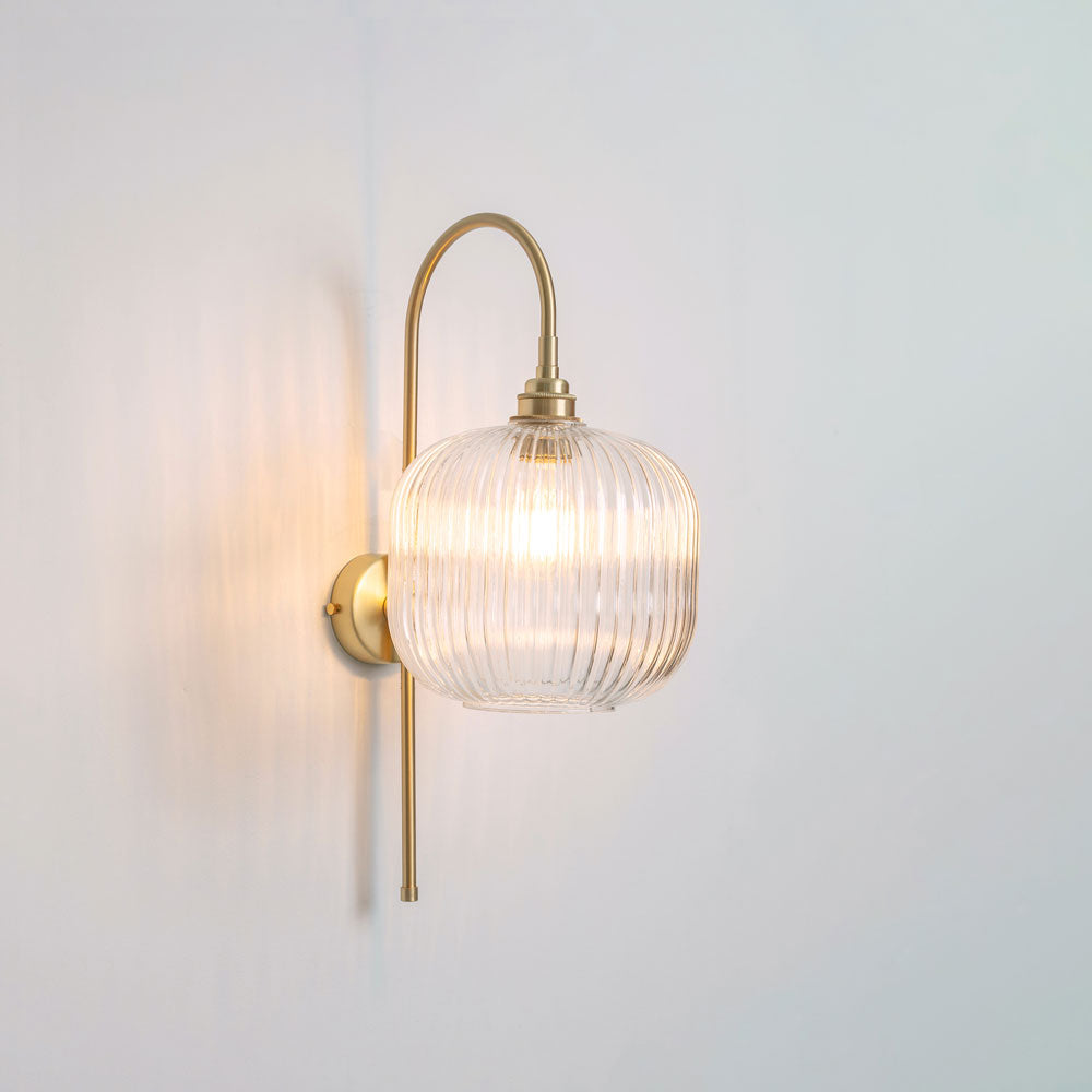Arch Stemmed Wall light - Clear Reeded Glass