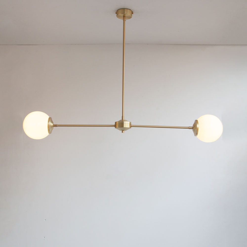 T-Bar Opal Glass Chandelier