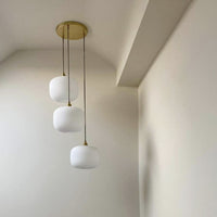 Small Opal Reeded Triple Drop Pendant