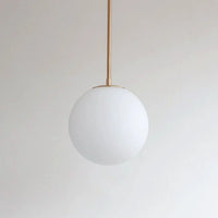Large Matt Opal Globe Stemmed Pendant