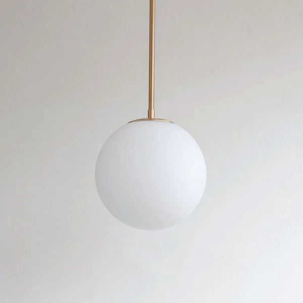 Large Matt Opal Globe Stemmed Pendant