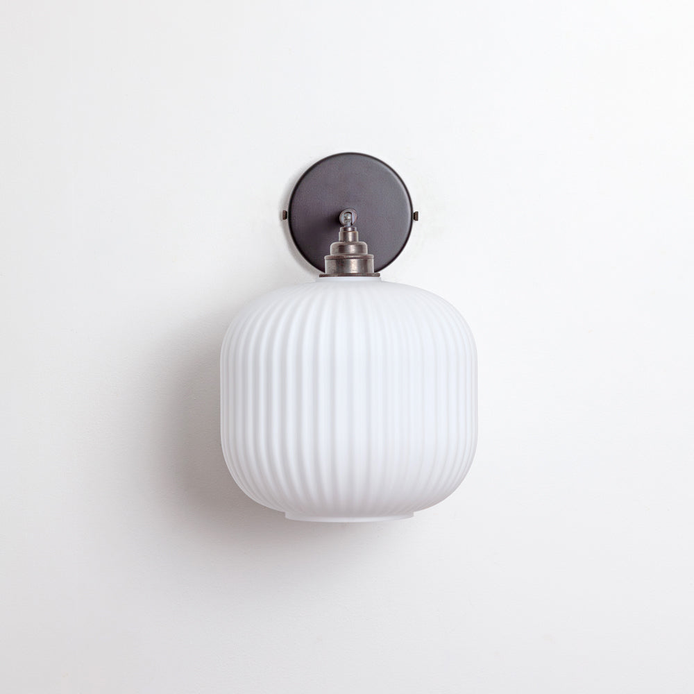 Opal Reeded Glass Wall Light