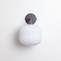 Opal Reeded Glass Wall Light