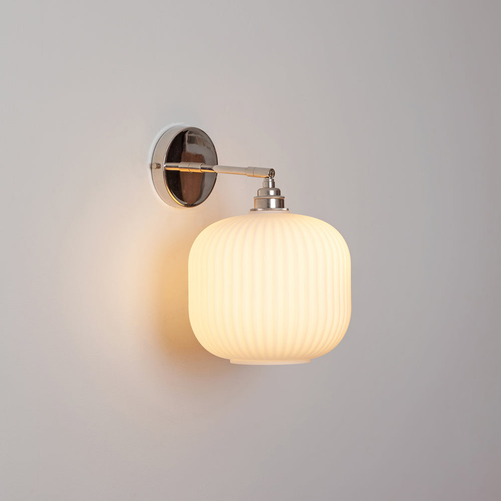 Opal Reeded Glass Wall Light