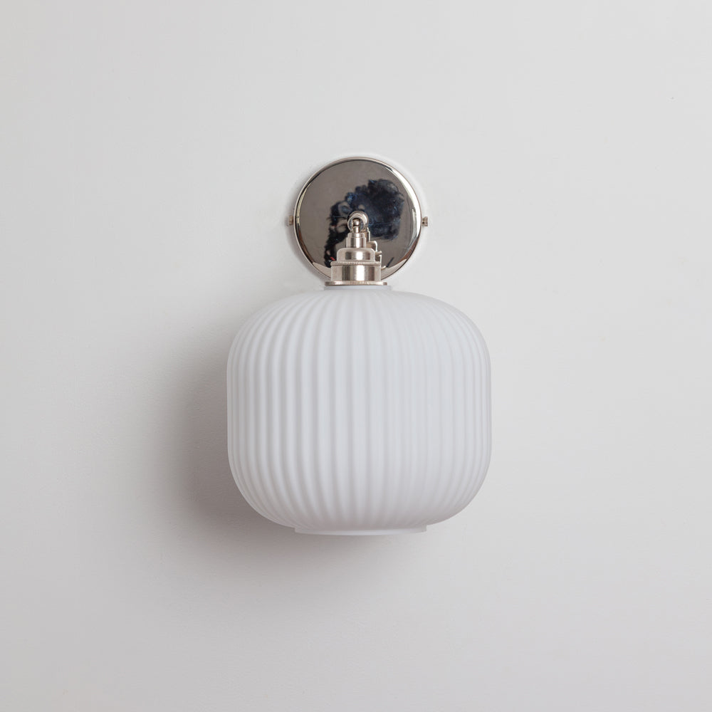 Opal Reeded Glass Wall Light