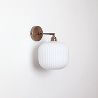 Opal Reeded Glass Wall Light