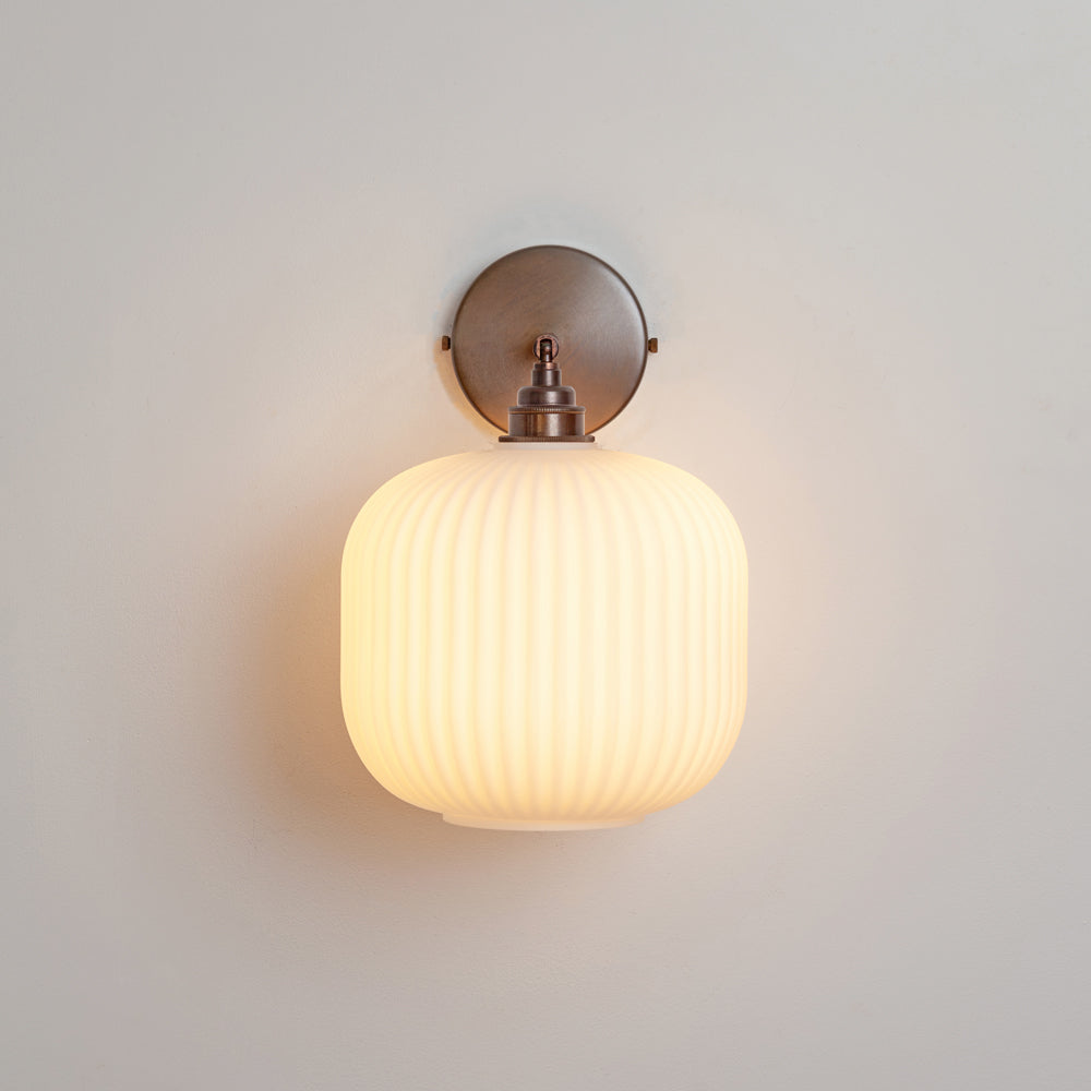 Opal Reeded Glass Wall Light