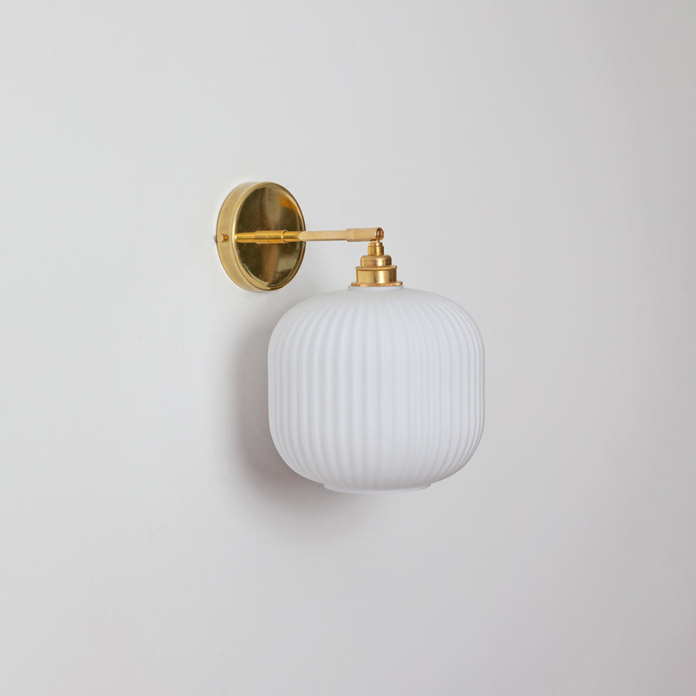 Opal Reeded Glass Wall Light