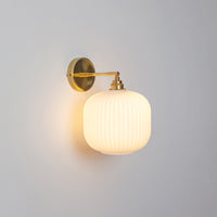 Opal Reeded Glass Wall Light