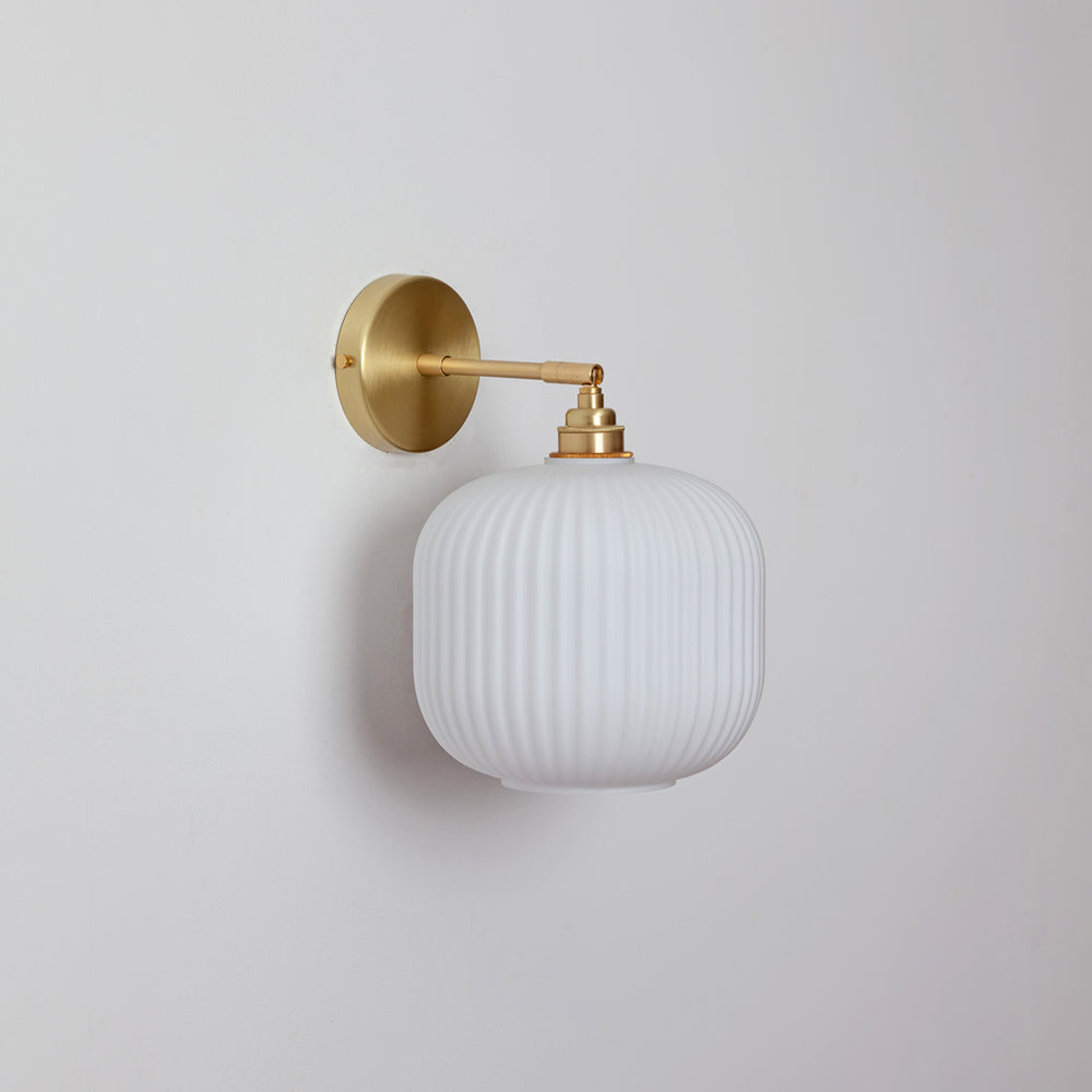 Opal Reeded Glass Wall Light