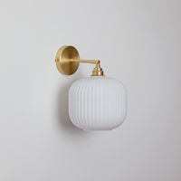Opal Reeded Glass Wall Light