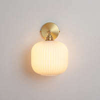 Opal Reeded Glass Wall Light