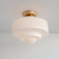 "Atlas" Flush Ceiling Light - Opal Glass
