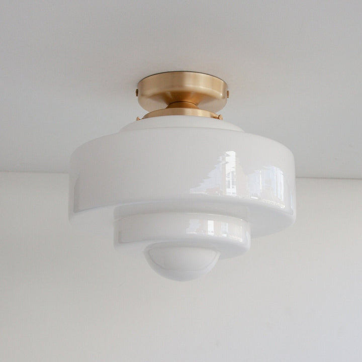 "Atlas" Opal Glass Flush Ceiling Light