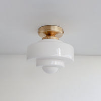 "Atlas" Flush Ceiling Light - Opal Glass