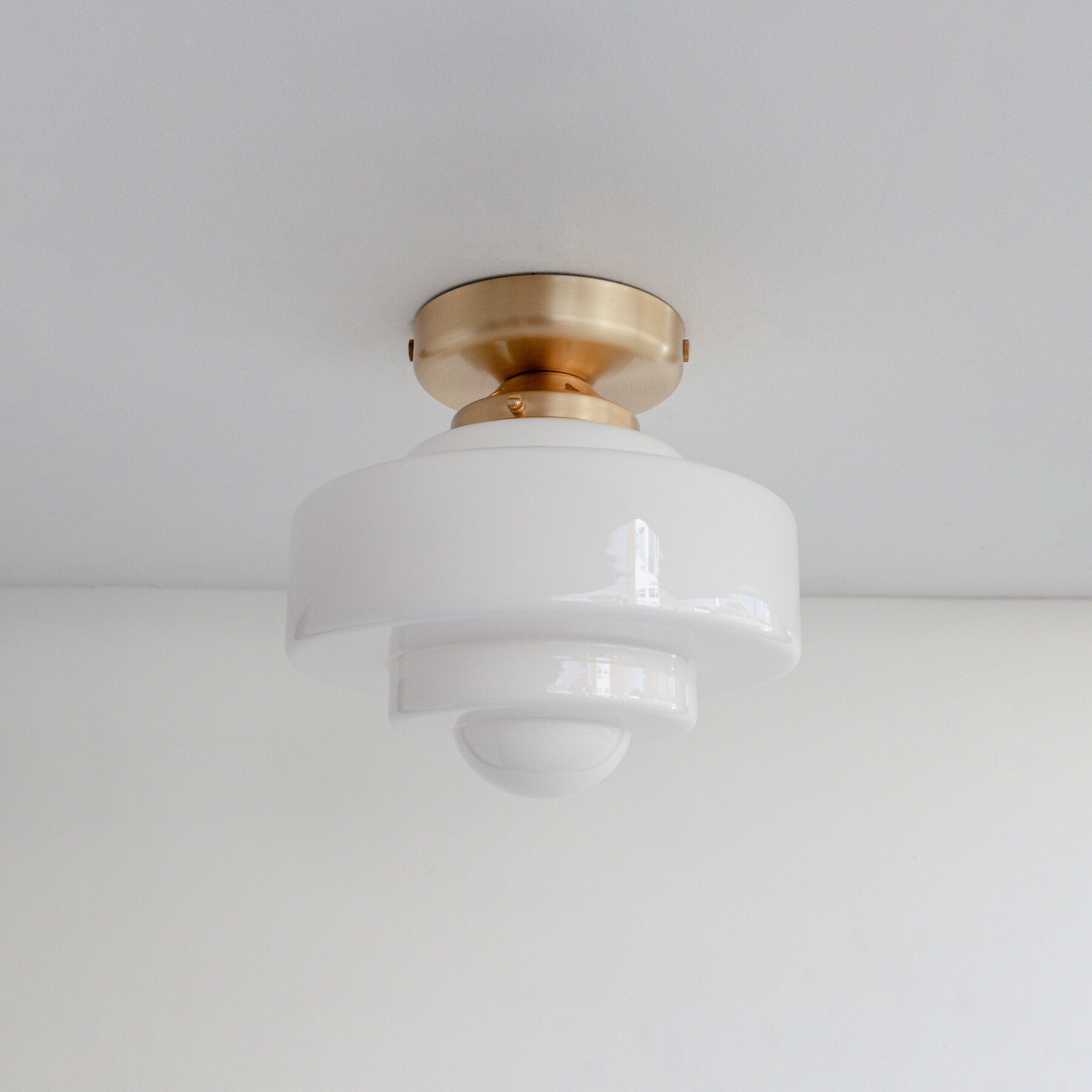 "Atlas" Flush Ceiling Light - Opal Glass