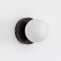 Opal Glass Flush Wall Light - Hardwood