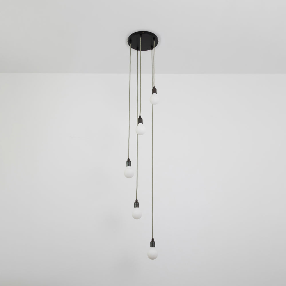 Five Drop Pendant - Bare Bulb