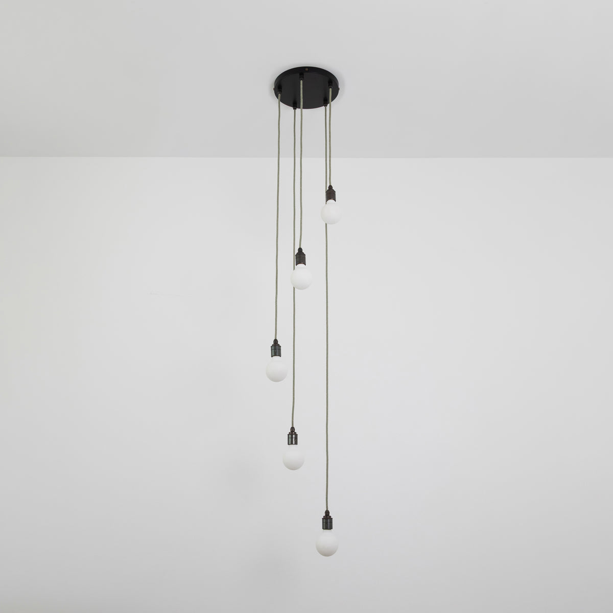 Five Drop Pendant - Bare Bulb