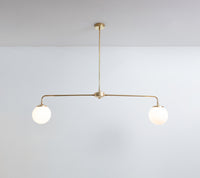 "Diner" T-Bar Opal Glass Chandelier