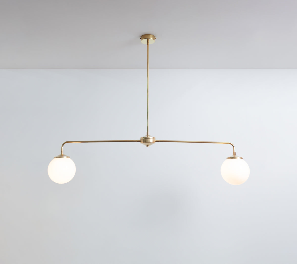 "Diner" T-Bar Opal Glass Chandelier