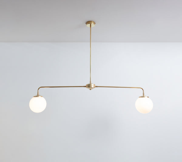 "Diner" T-Bar Opal Glass Chandelier