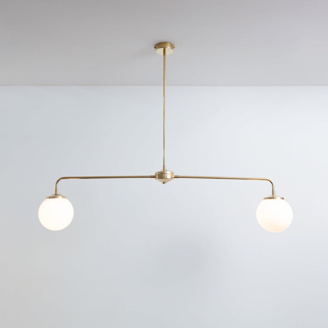 "Diner" T-Bar Opal Glass Chandelier