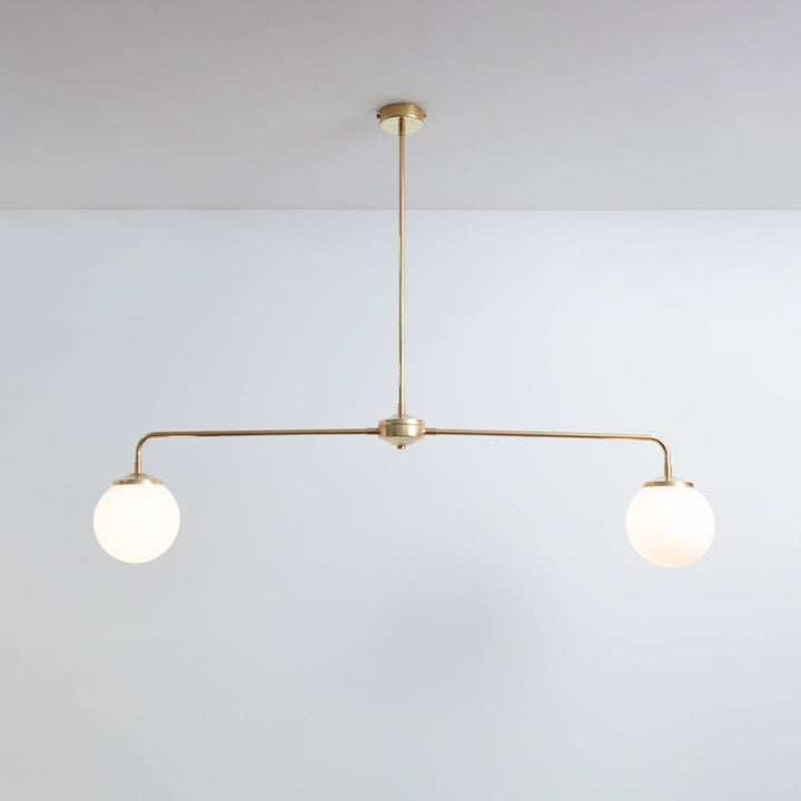 "Diner" T-Bar Opal Glass Chandelier