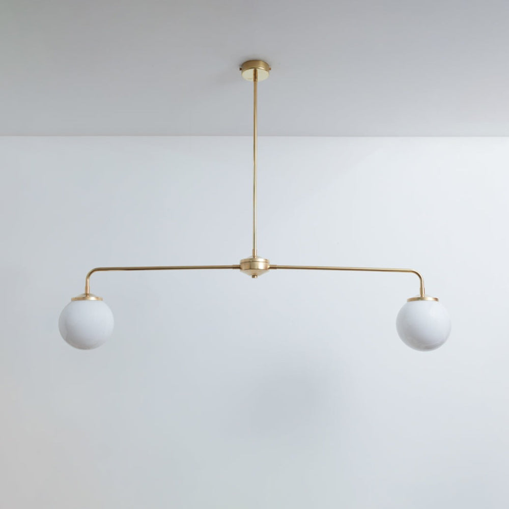 "Diner" T-Bar Opal Glass Chandelier