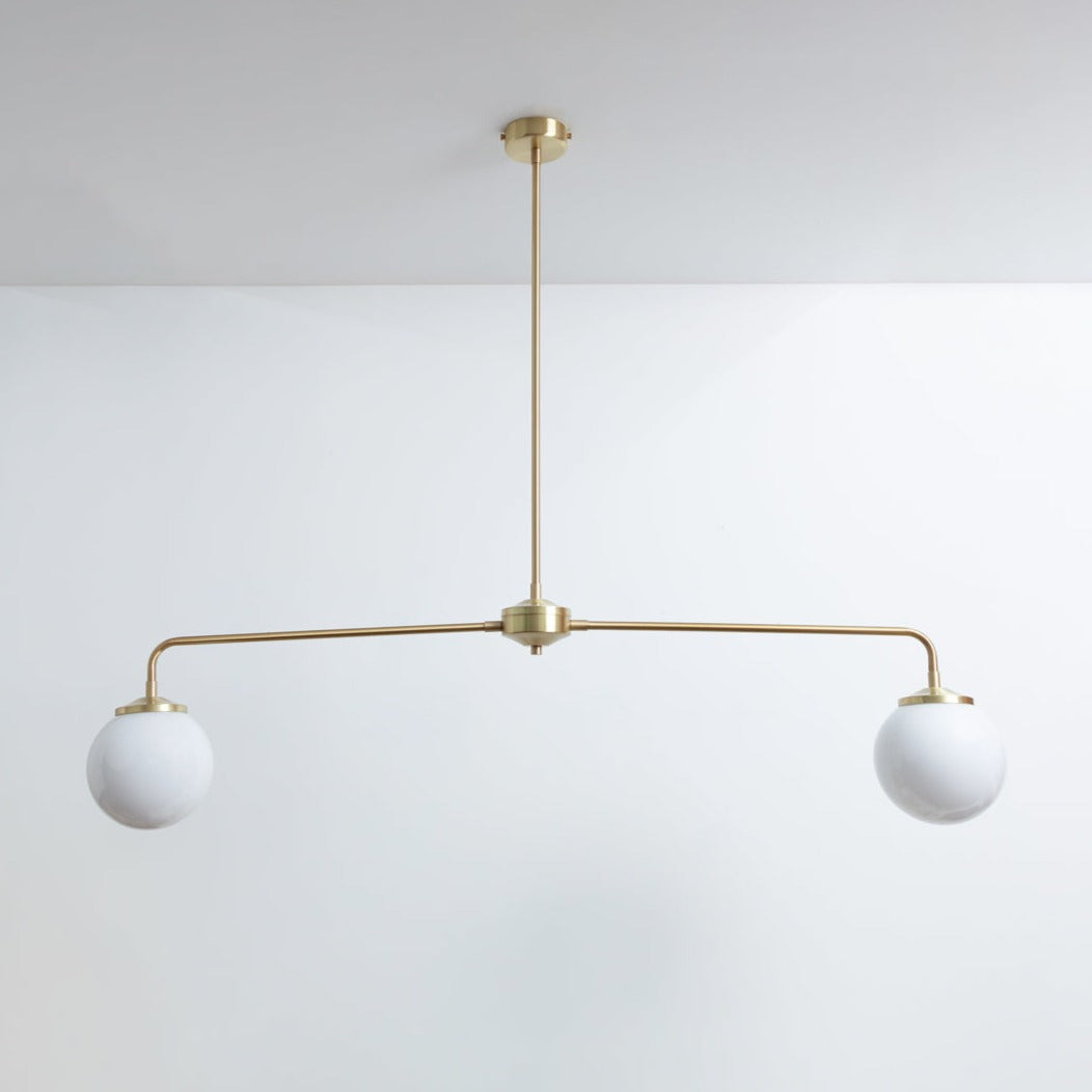 "Diner" T-Bar Opal Glass Chandelier
