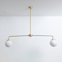 "Diner" T-Bar Opal Glass Chandelier