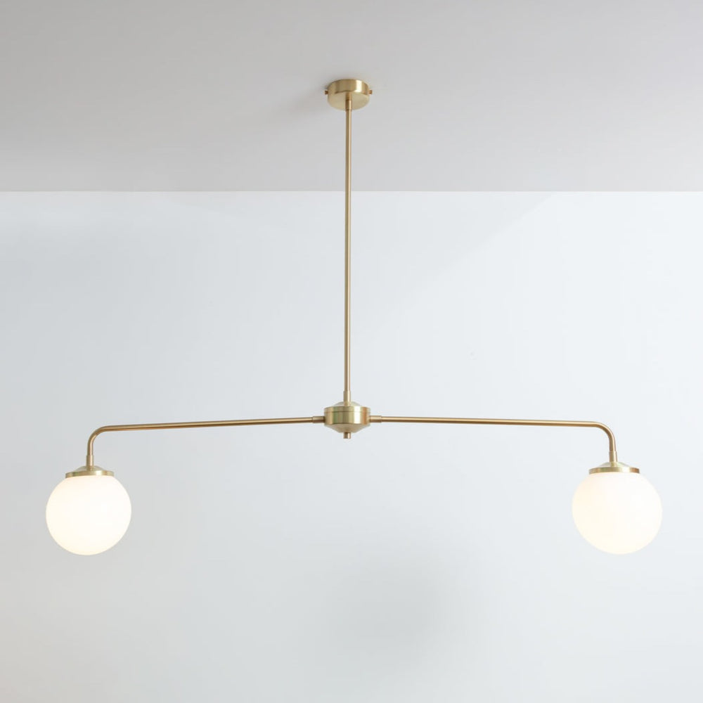 "Diner" T-Bar Opal Glass Chandelier