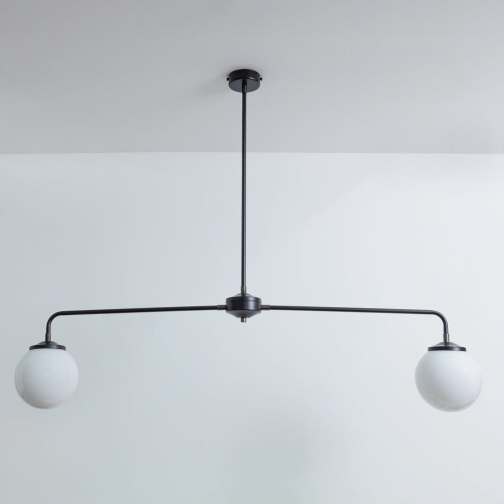 "Diner" T-Bar Opal Glass Chandelier