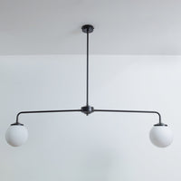 "Diner" T-Bar Opal Glass Chandelier