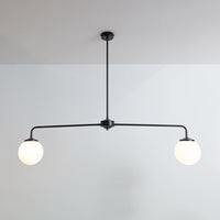 "Diner" T-Bar Opal Glass Chandelier