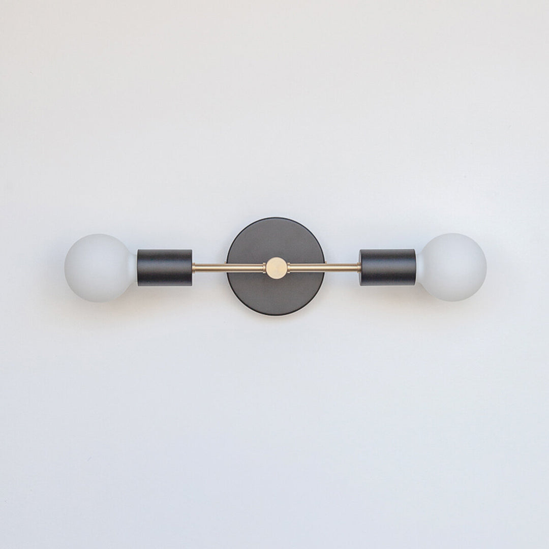 Double Arm Wall Light - Black